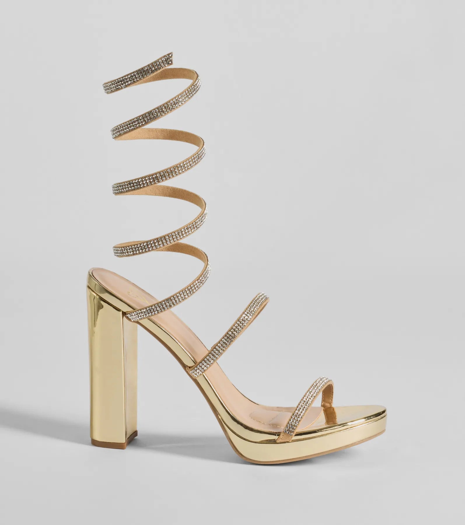 Fabulous Night Rhinestone Spiral Platform Heels - Image 2