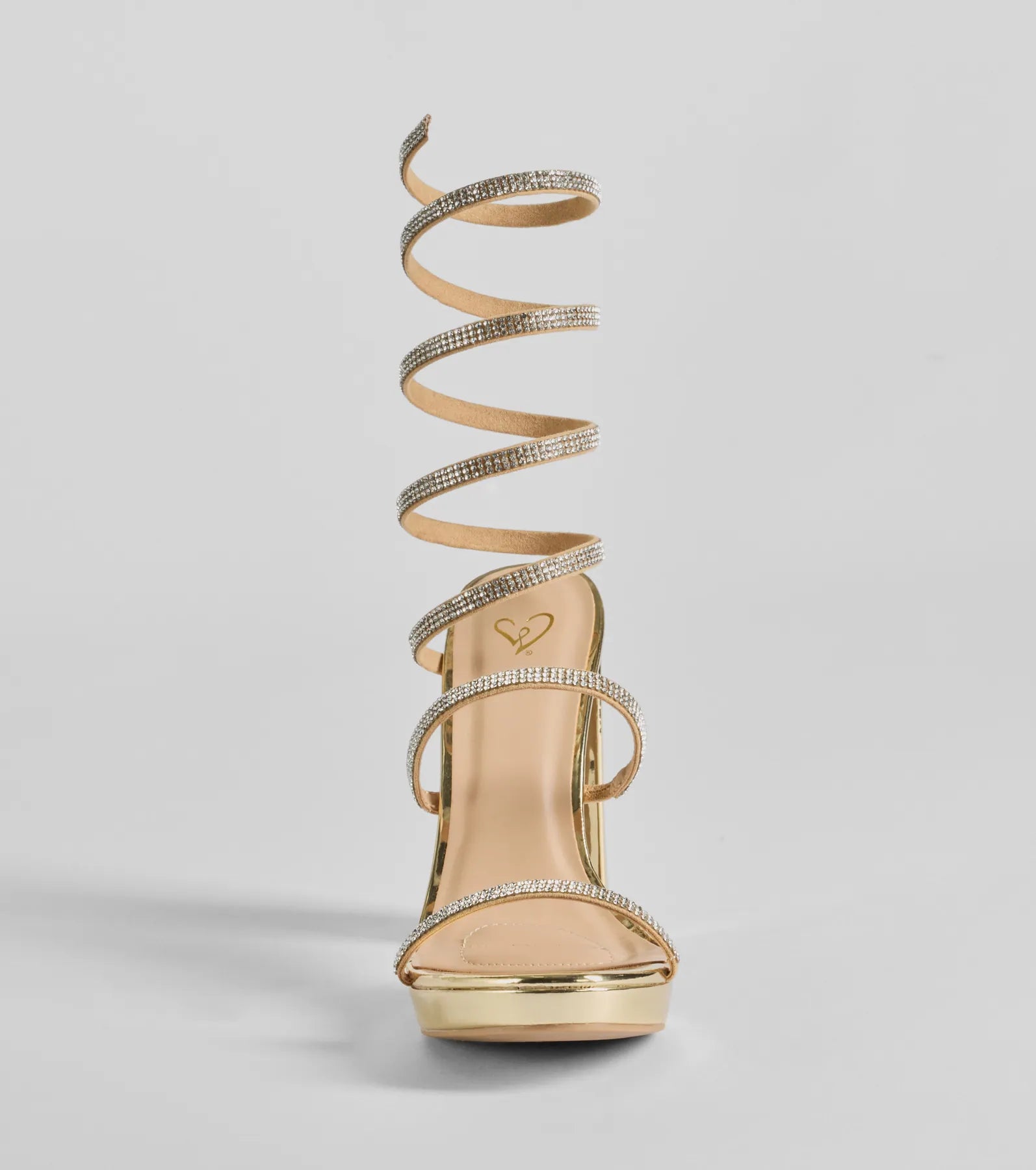 Fabulous Night Rhinestone Spiral Platform Heels - Image 3