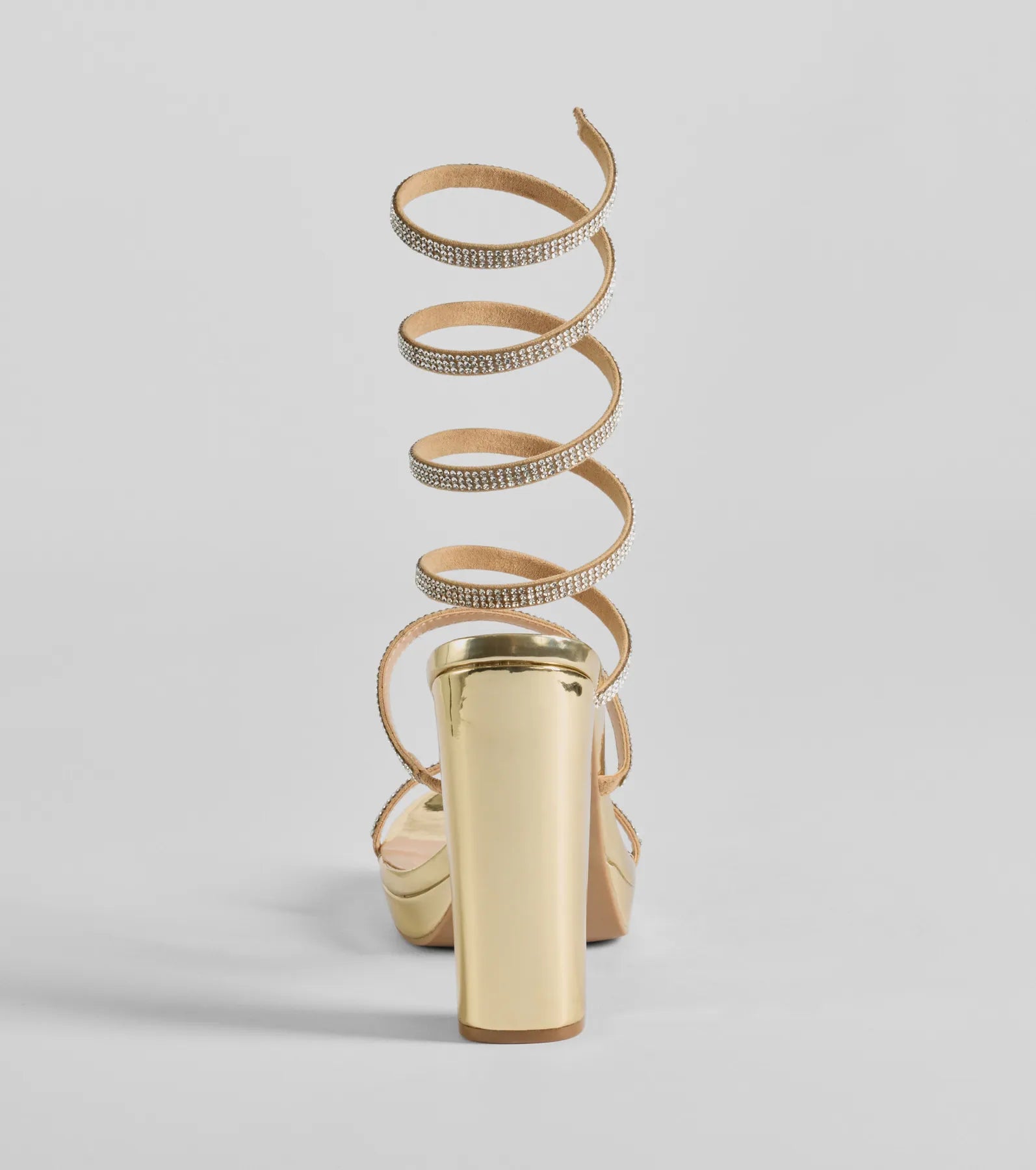 Fabulous Night Rhinestone Spiral Platform Heels - Image 4