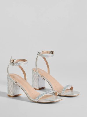 Glamour Ensured Rhinestone Glitter Block Heels