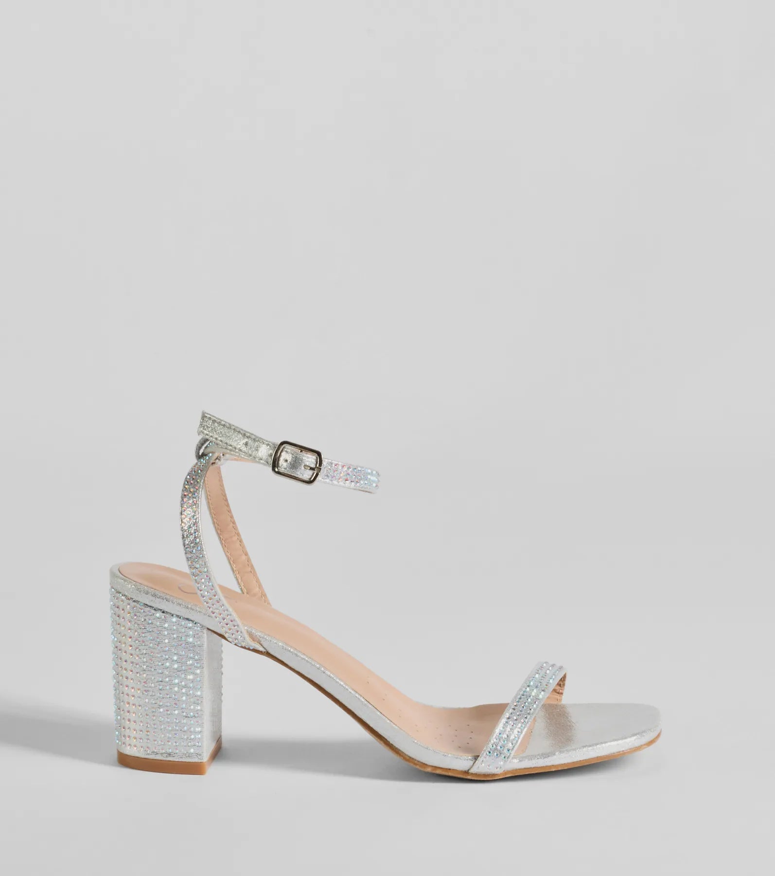 Glamour Ensured Rhinestone Glitter Block Heels - Image 2