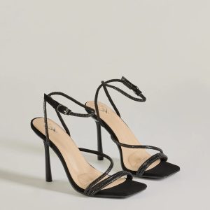 Amped Up Glam Rhinestone Strappy Stiletto Heels