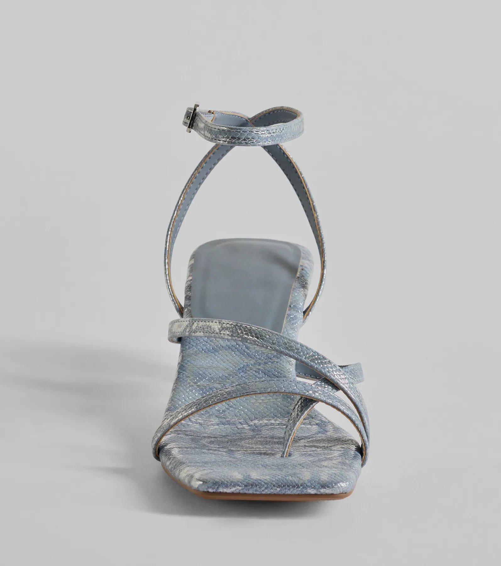 Glam Attitude Metallic Snake Print Kitten Heels - Image 3