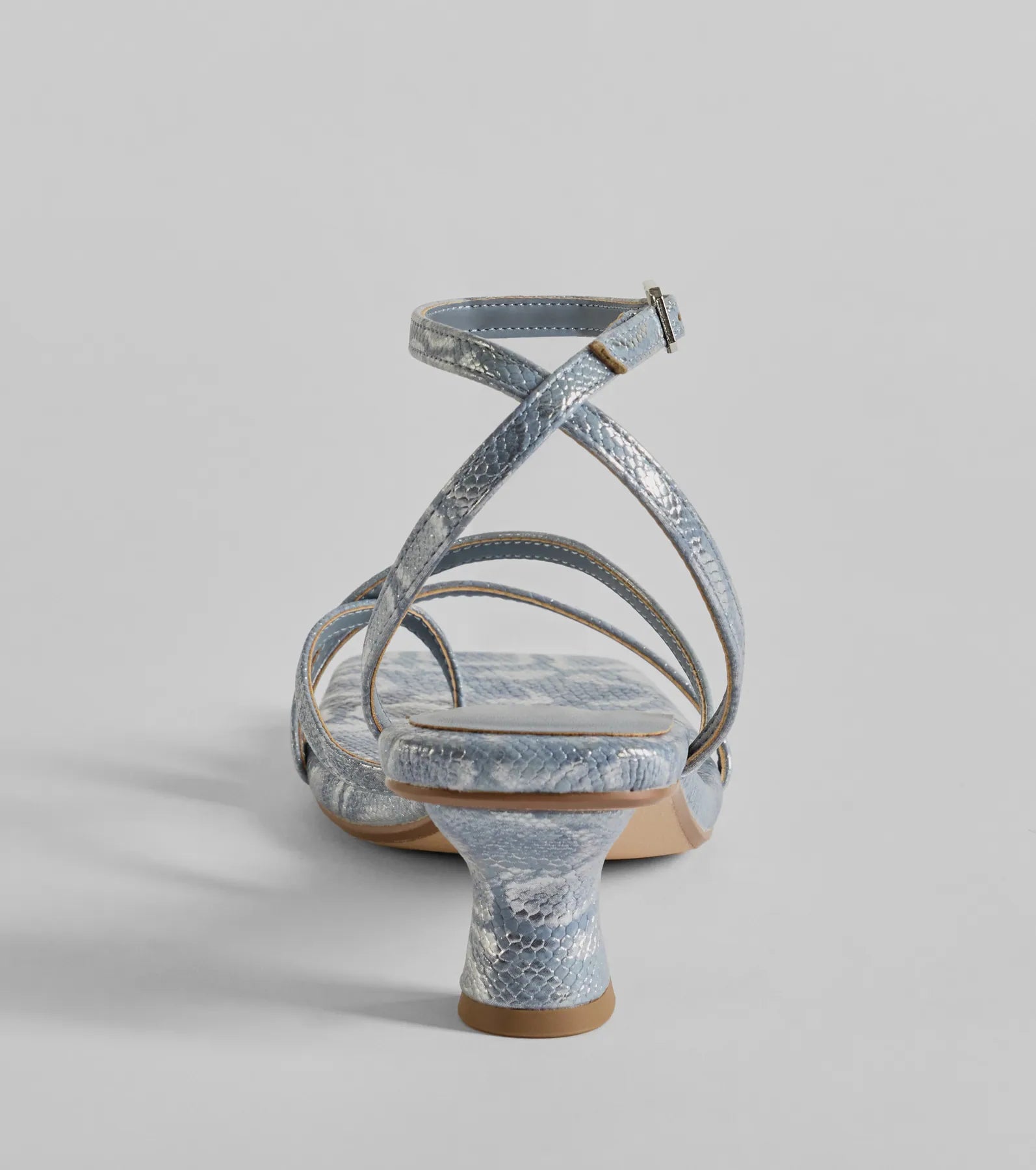 Glam Attitude Metallic Snake Print Kitten Heels - Image 4