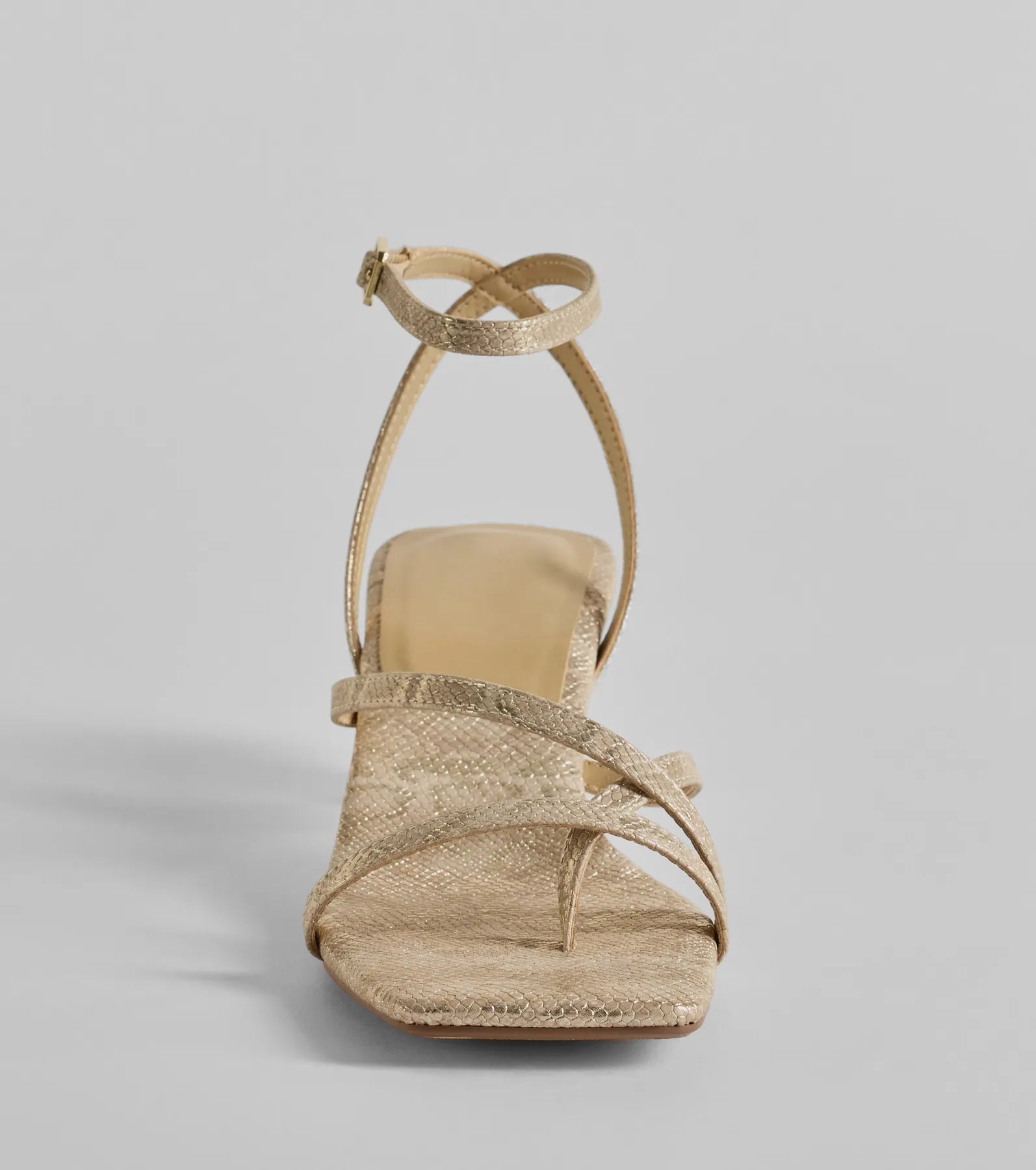 Glam Attitude Metallic Snake Print Kitten Heels - Image 7