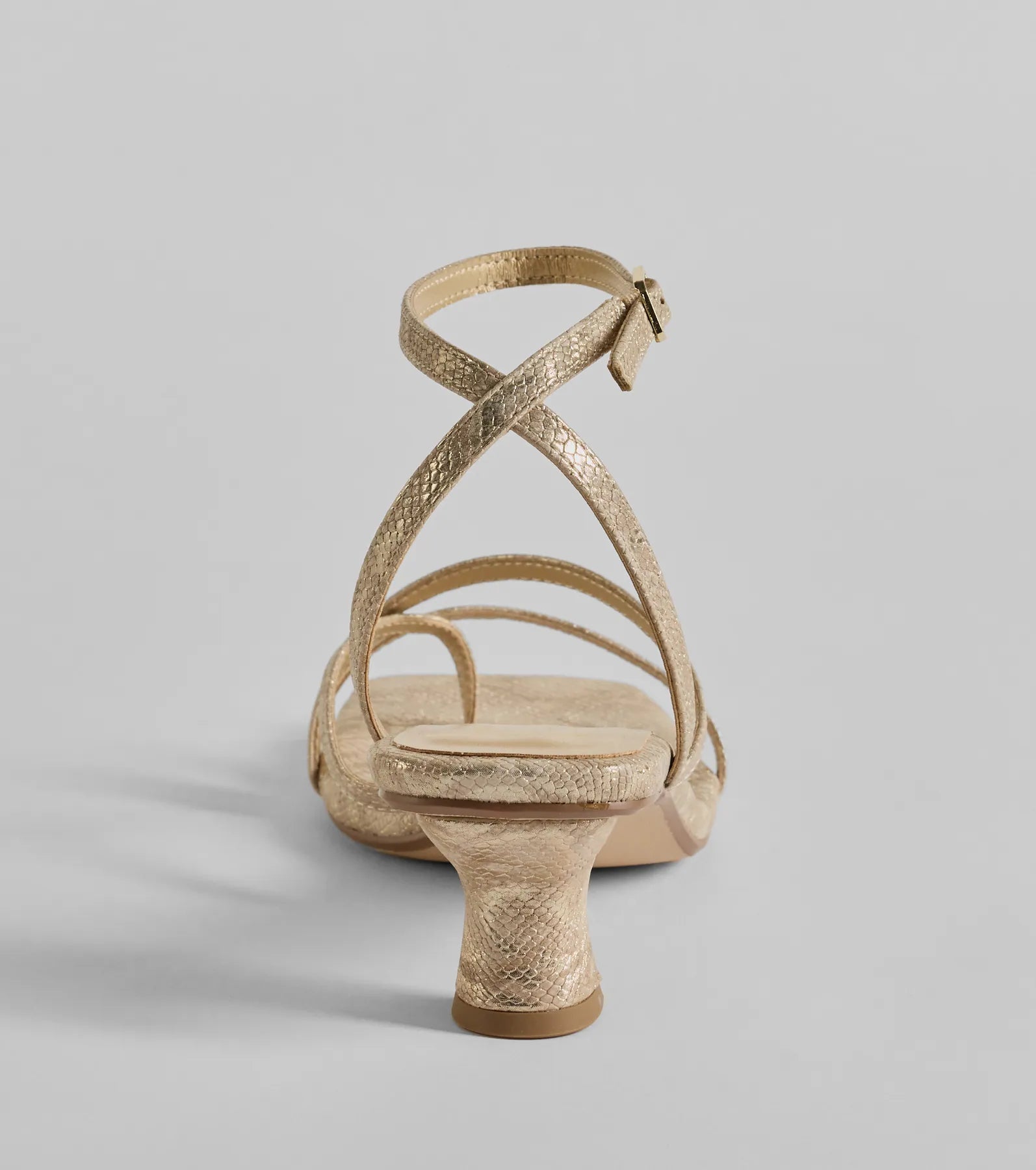 Glam Attitude Metallic Snake Print Kitten Heels - Image 8