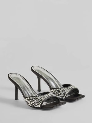 All About Glam Rhinestone Satin Stiletto Heels