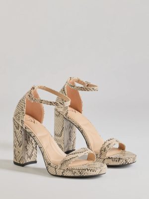 Sassy Moment Snake Print Block Heels