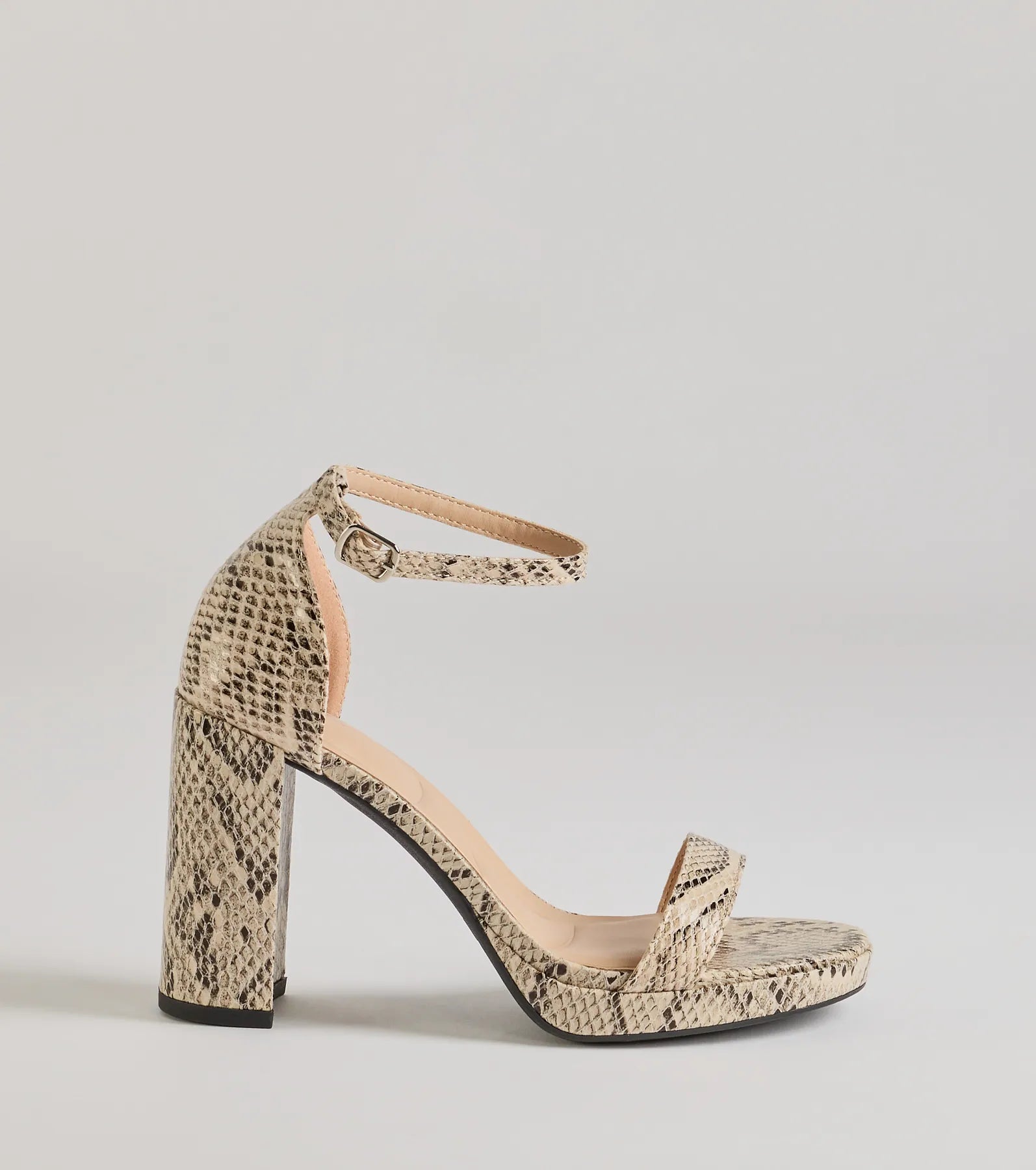 Sassy Moment Snake Print Block Heels - Image 2