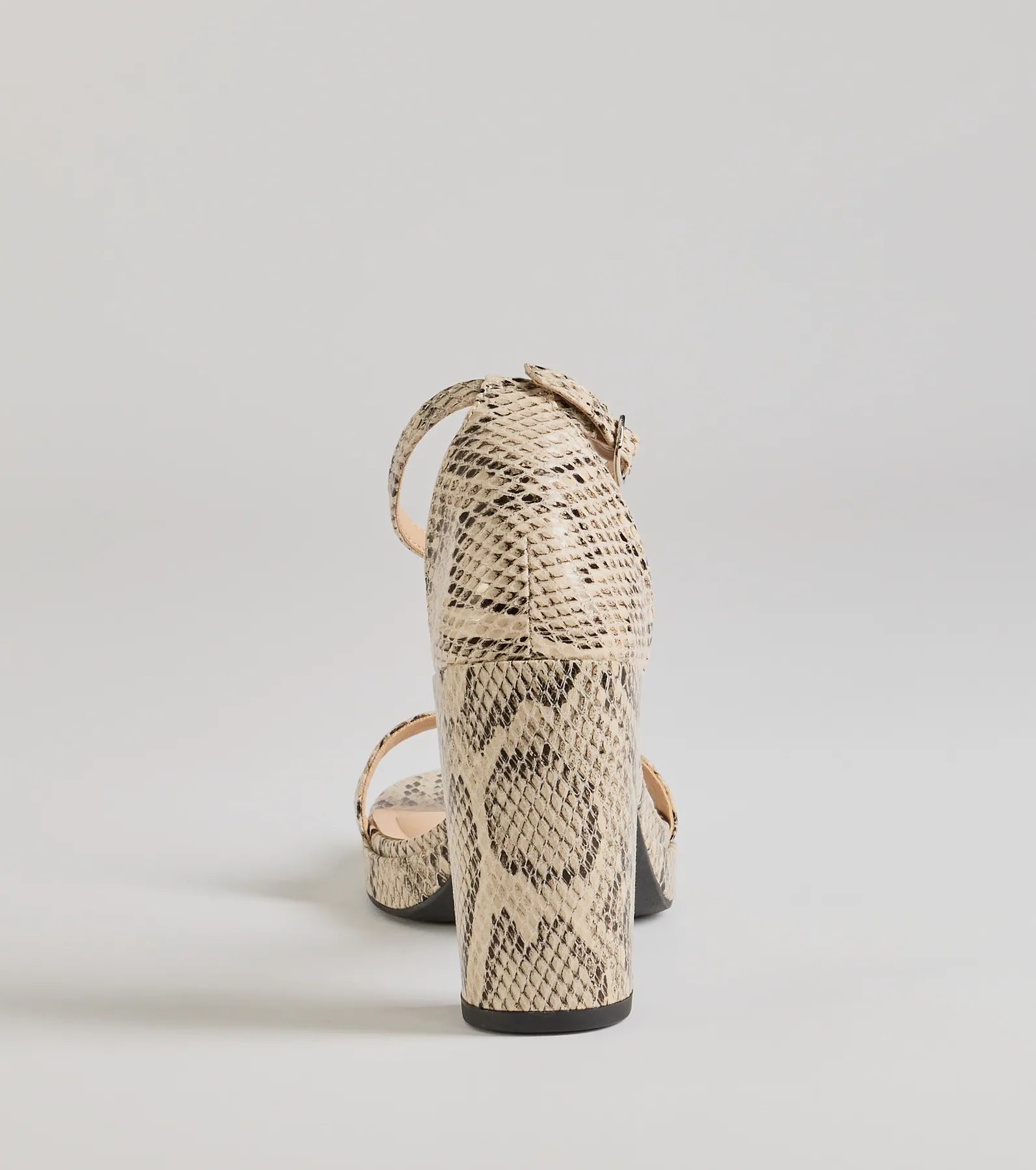 Sassy Moment Snake Print Block Heels - Image 4