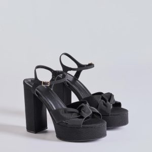 Classically Stunning Platform Knot Block Heels