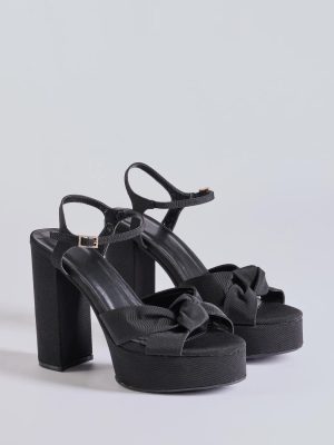 Classically Stunning Platform Knot Block Heels