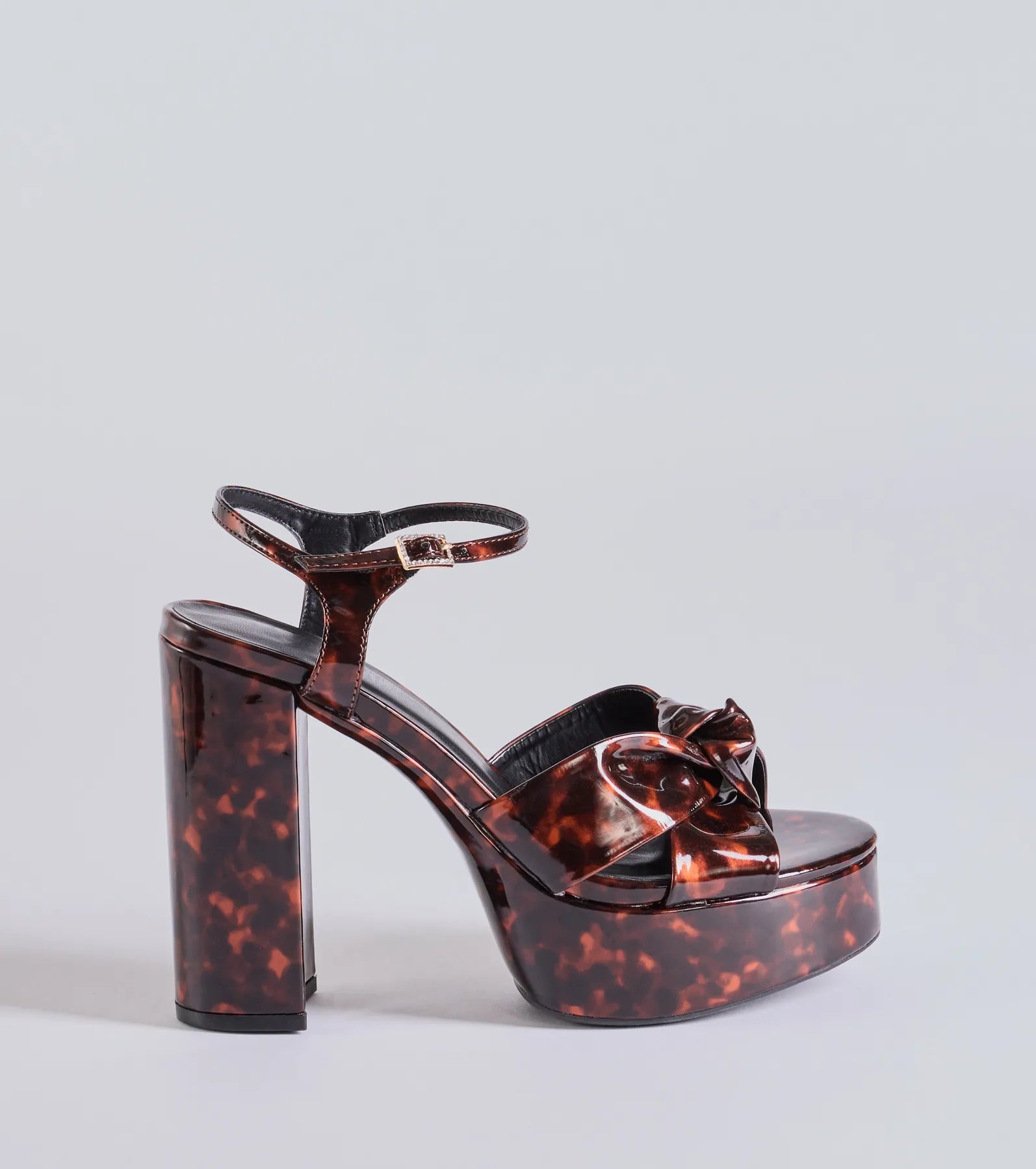 Chic Impression Tortoise Print Platform Knot Heels - Image 2