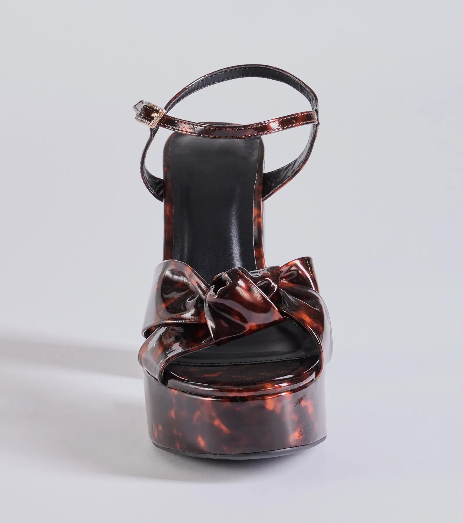 Chic Impression Tortoise Print Platform Knot Heels - Image 3