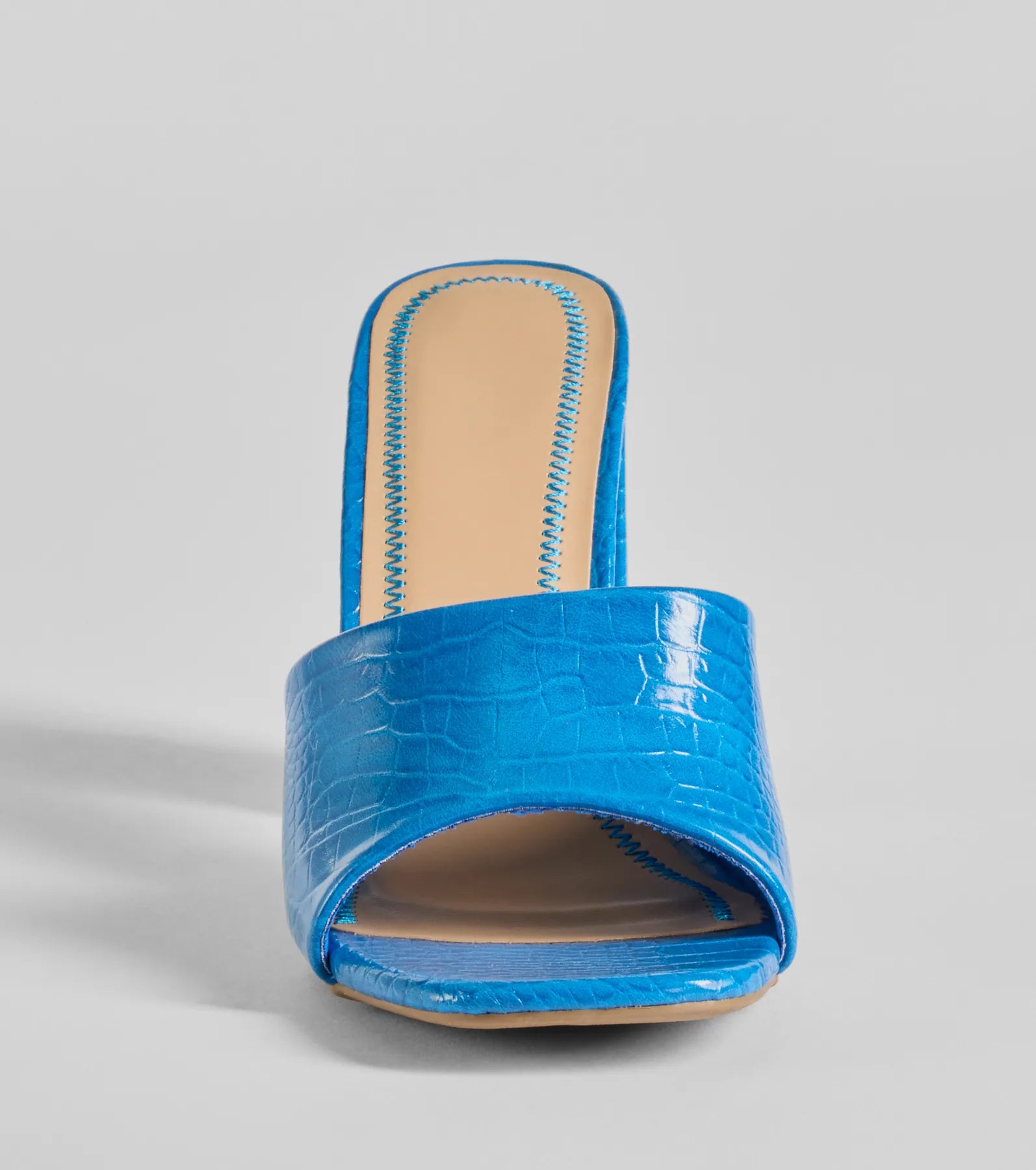 Chicest Babe Croc Faux Leather Block Heels - Image 7