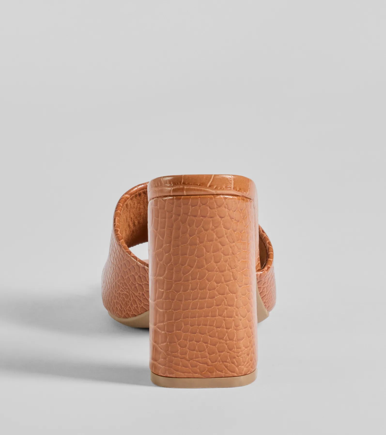 Chicest Babe Croc Faux Leather Block Heels - Image 4