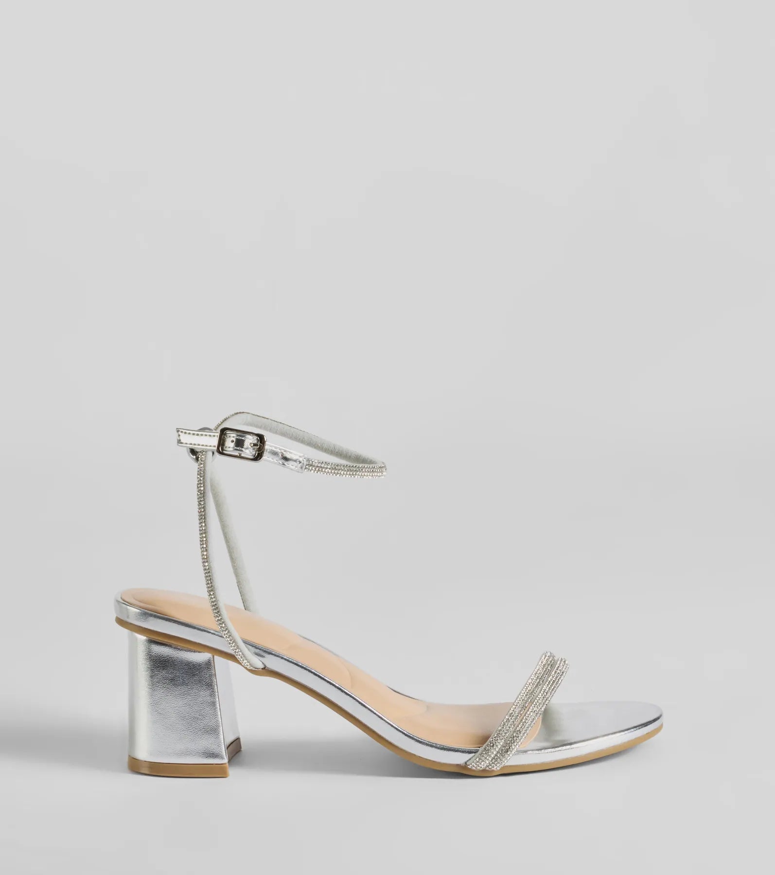 Sparkle Party Rhinestone Metallic Block Heels - Image 6