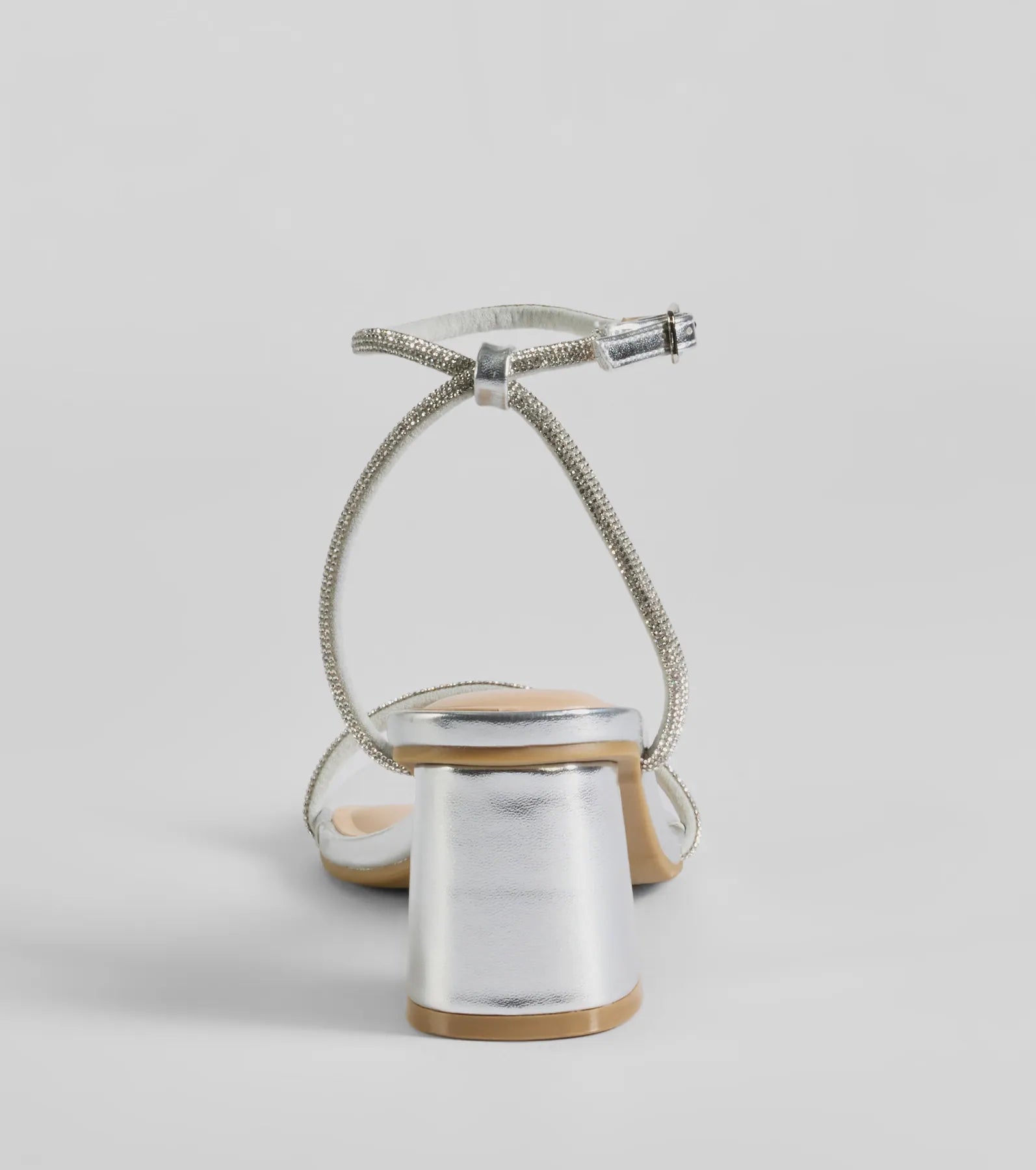 Sparkle Party Rhinestone Metallic Block Heels - Image 8