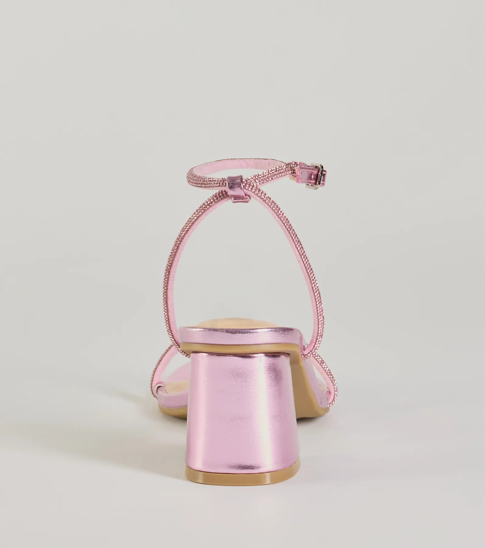 Sparkle Party Rhinestone Metallic Block Heels - Image 4