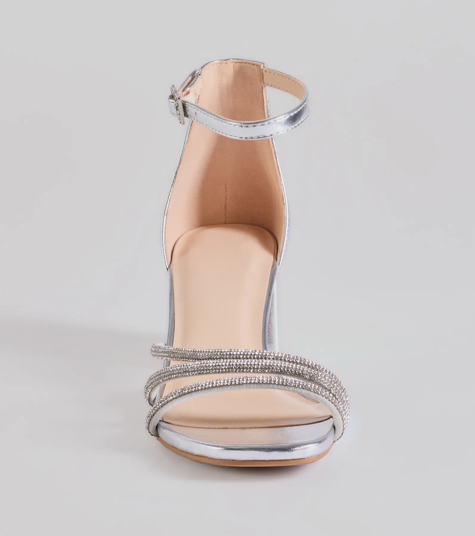 Glam Up Rhinestone Strappy Low Block Heels - Image 11