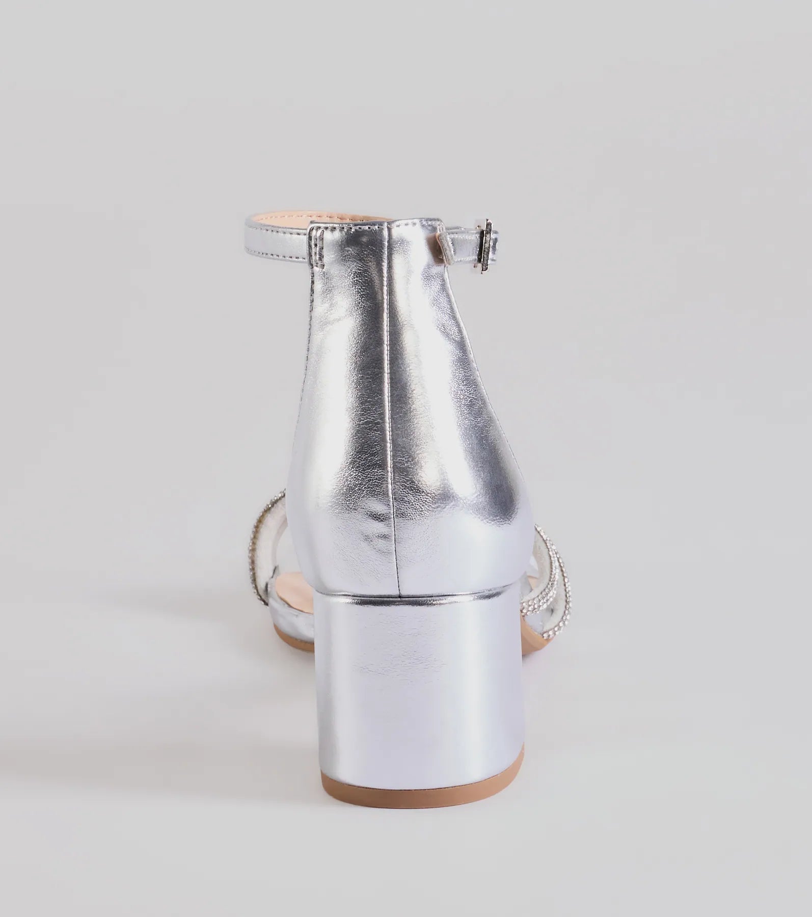 Glam Up Rhinestone Strappy Low Block Heels - Image 12