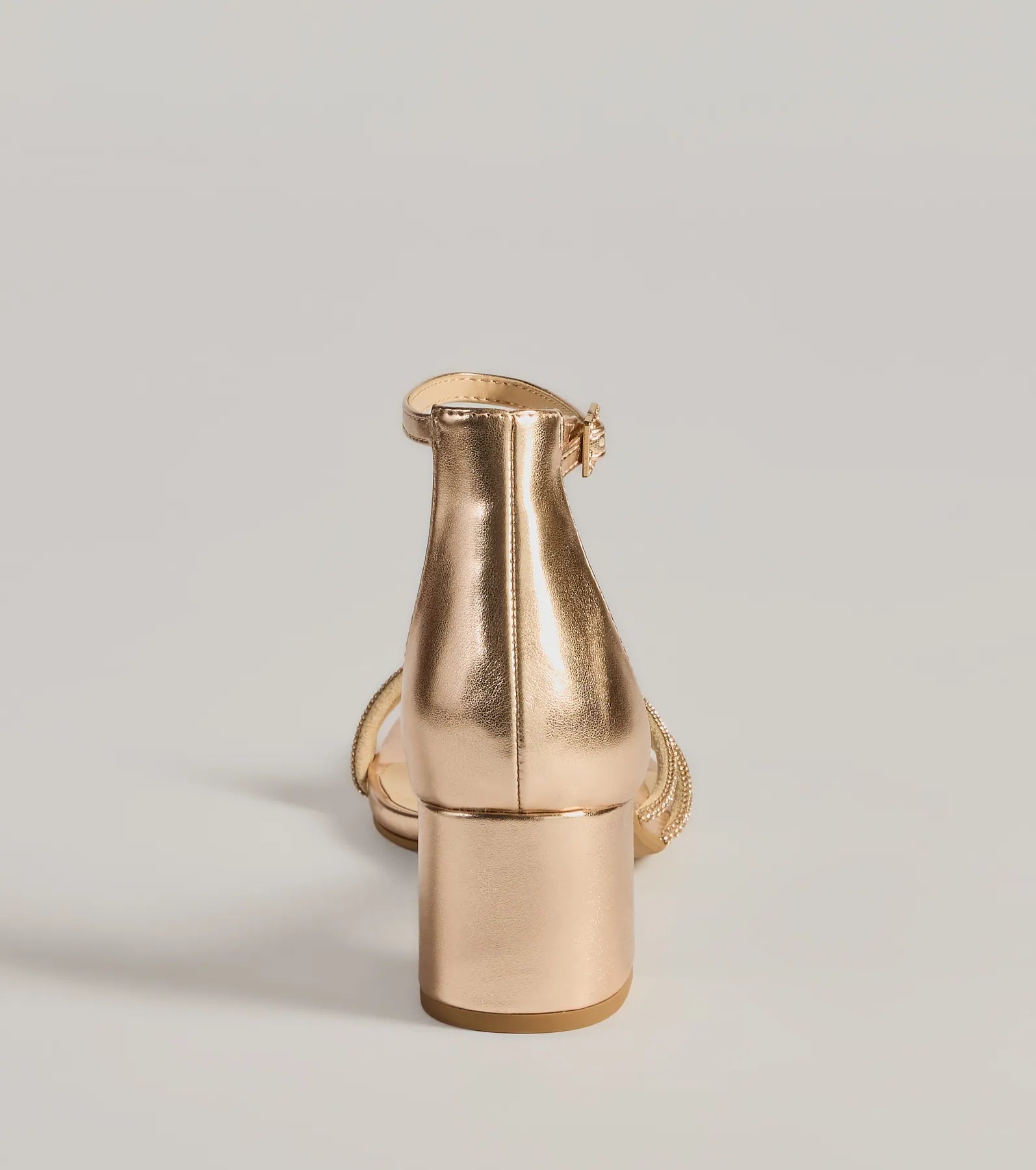 Glam Up Rhinestone Strappy Low Block Heels - Image 8