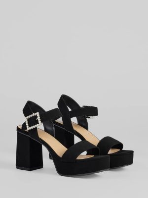 Dazzling Grace Faux Pearl Platform Heels