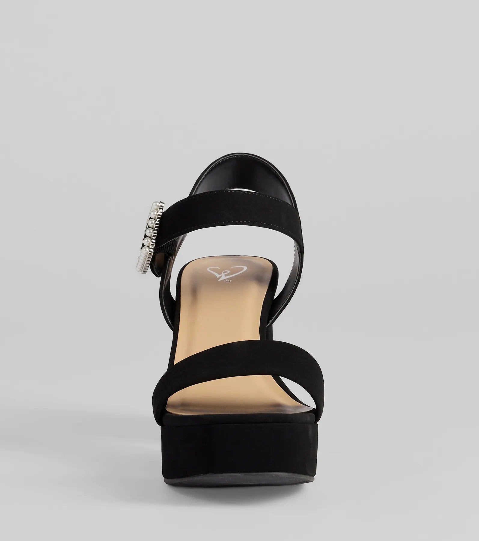 Dazzling Grace Faux Pearl Platform Heels - Image 3