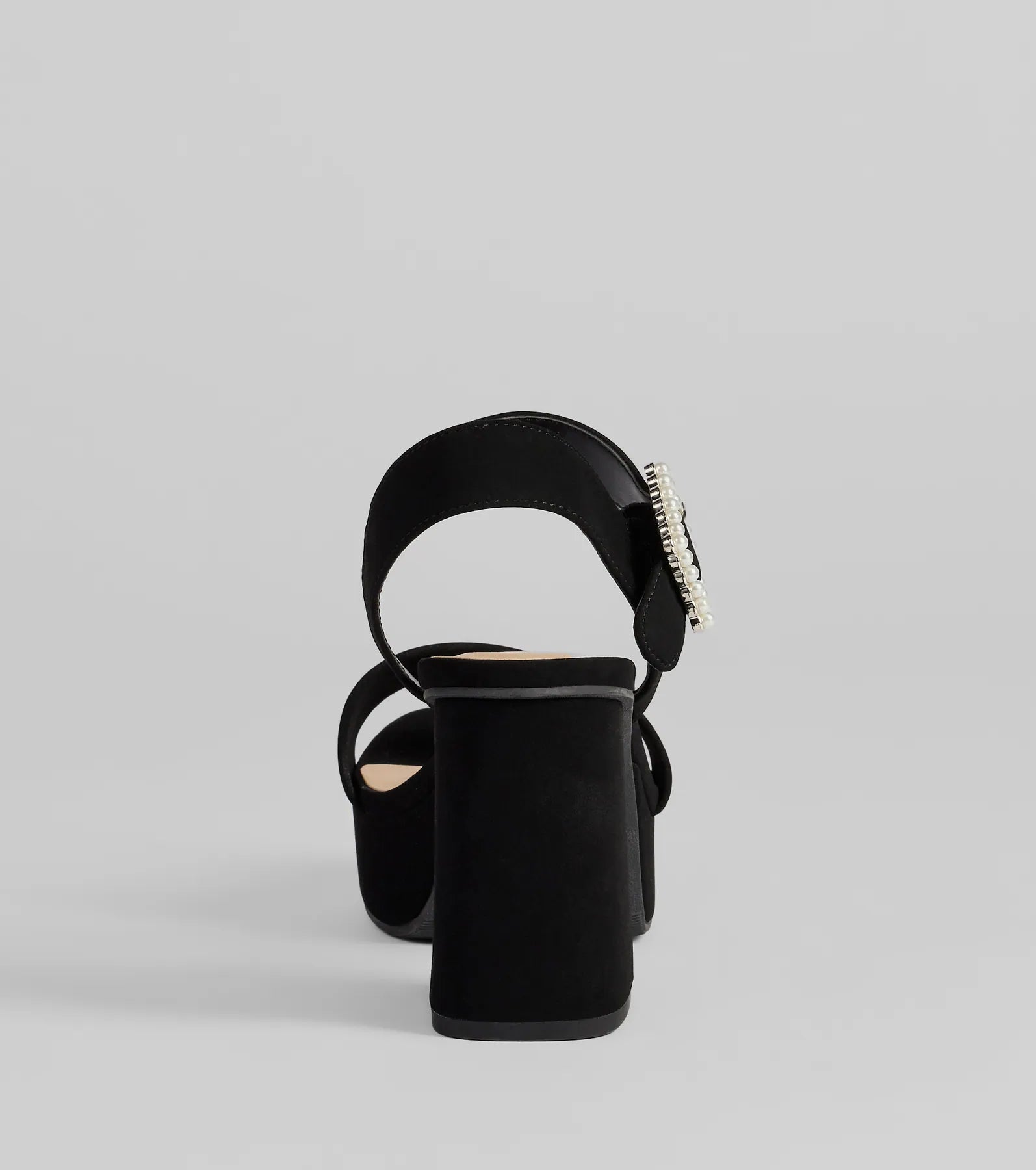 Dazzling Grace Faux Pearl Platform Heels - Image 4