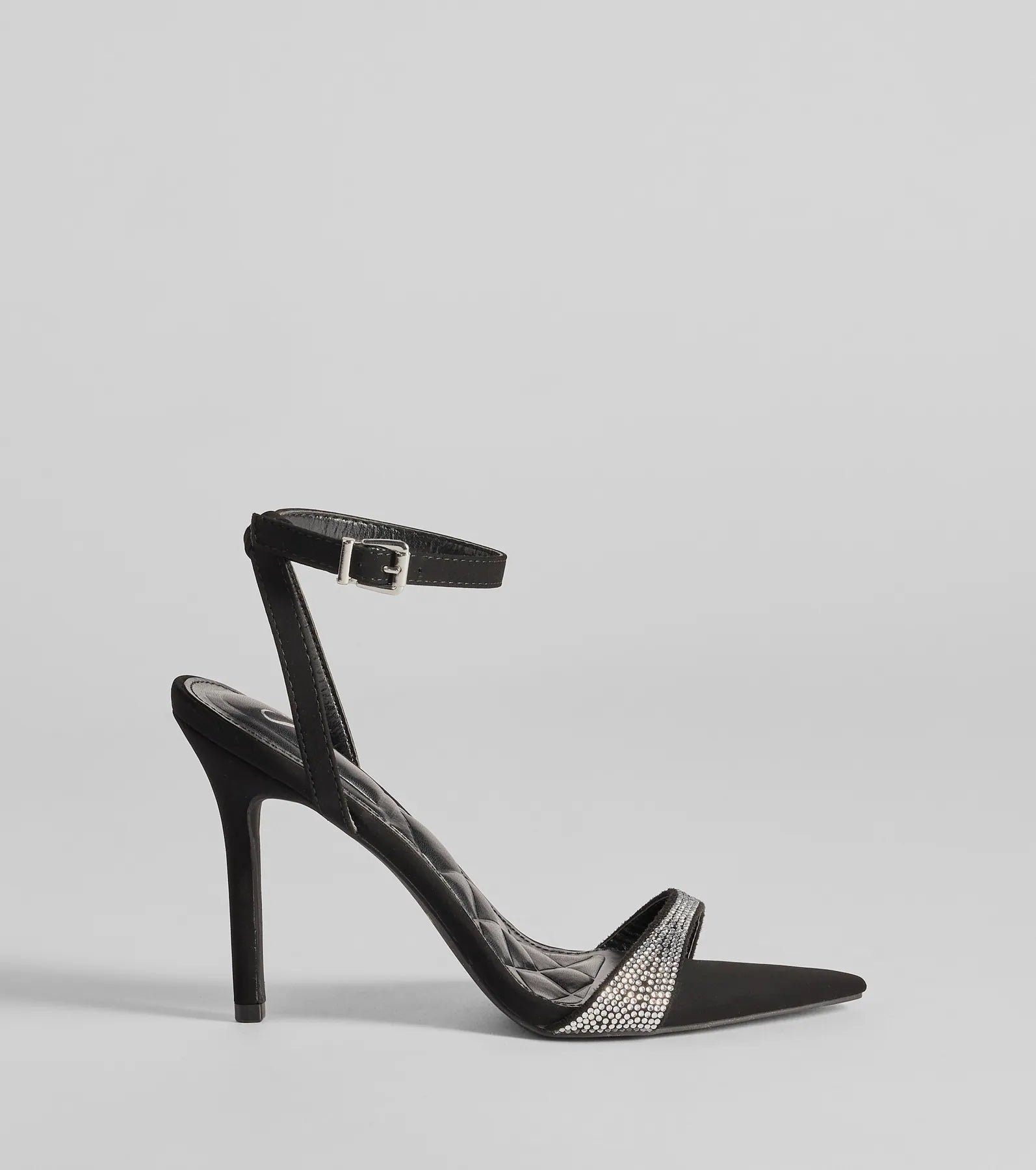 Sparkly Chic Rhinestone Strap Stiletto Heels - Image 2