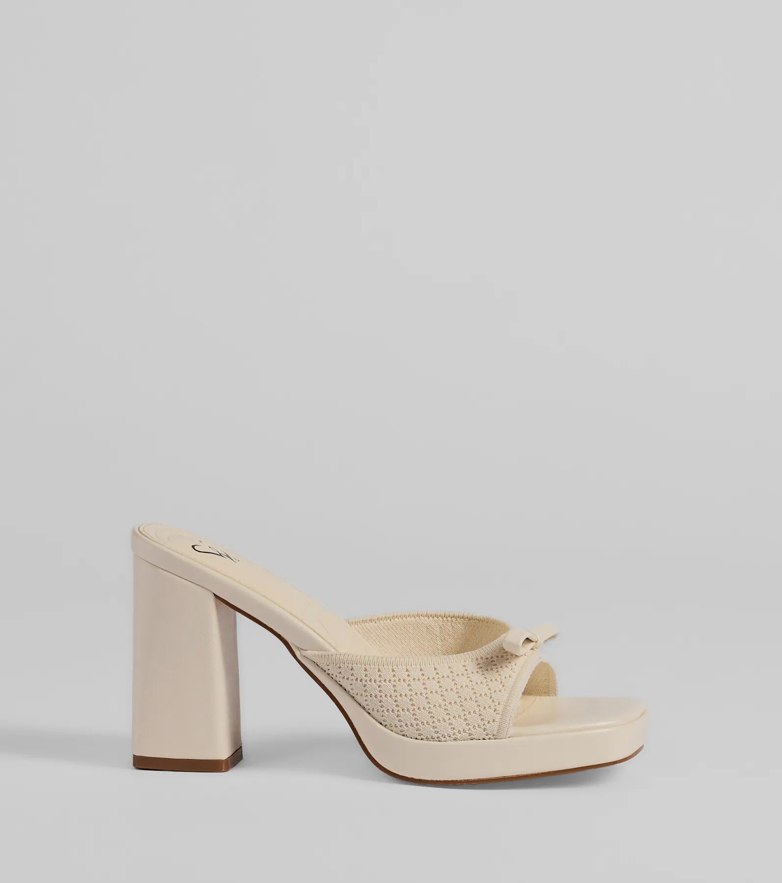 Cute Vibes Bow Platform Knit Mules - Image 6