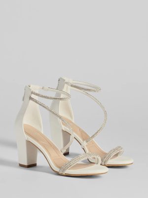 Love To Sparkle Rhinestone Strap Block Heels