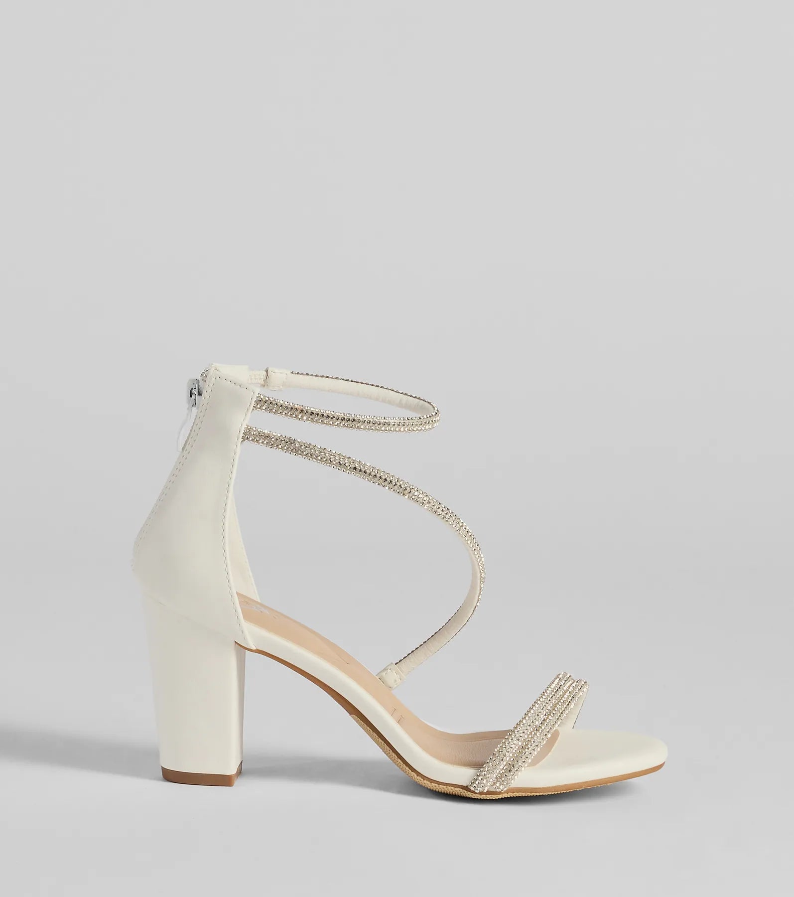 Love To Sparkle Rhinestone Strap Block Heels - Image 2