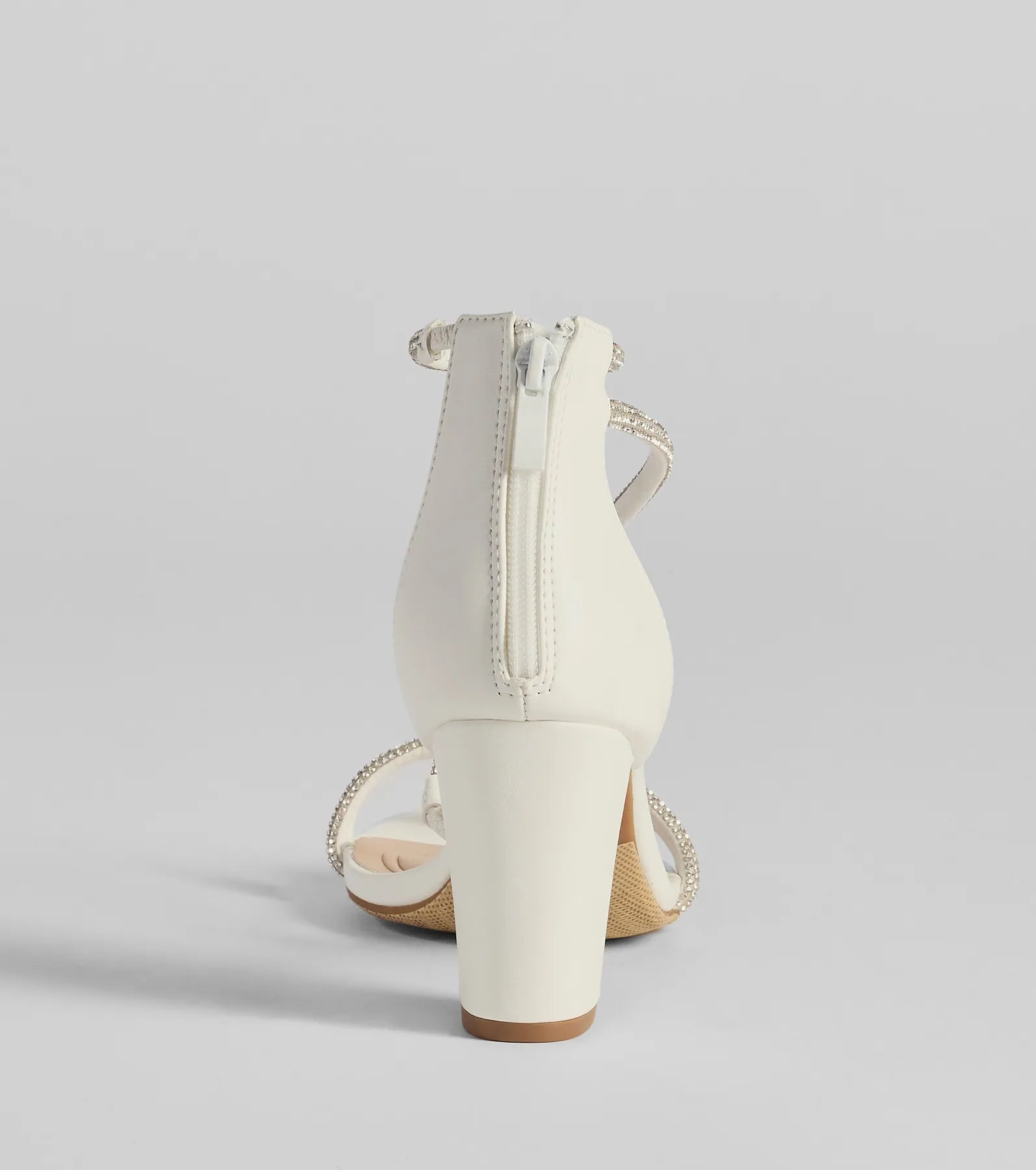 Love To Sparkle Rhinestone Strap Block Heels - Image 4