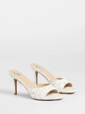 Flourishing Rose Floral Stiletto Mules