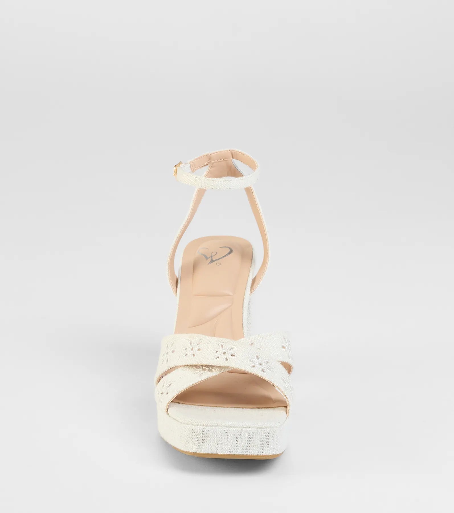 Resort Ready Eyelet Linen Platform Block Heels - Image 3