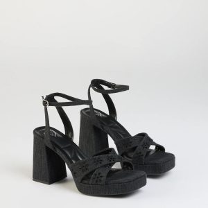 Darling Sunshine Eyelet Platform Block Heels