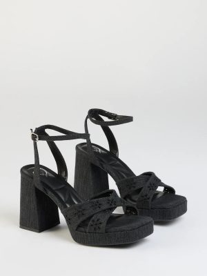 Darling Sunshine Eyelet Platform Block Heels