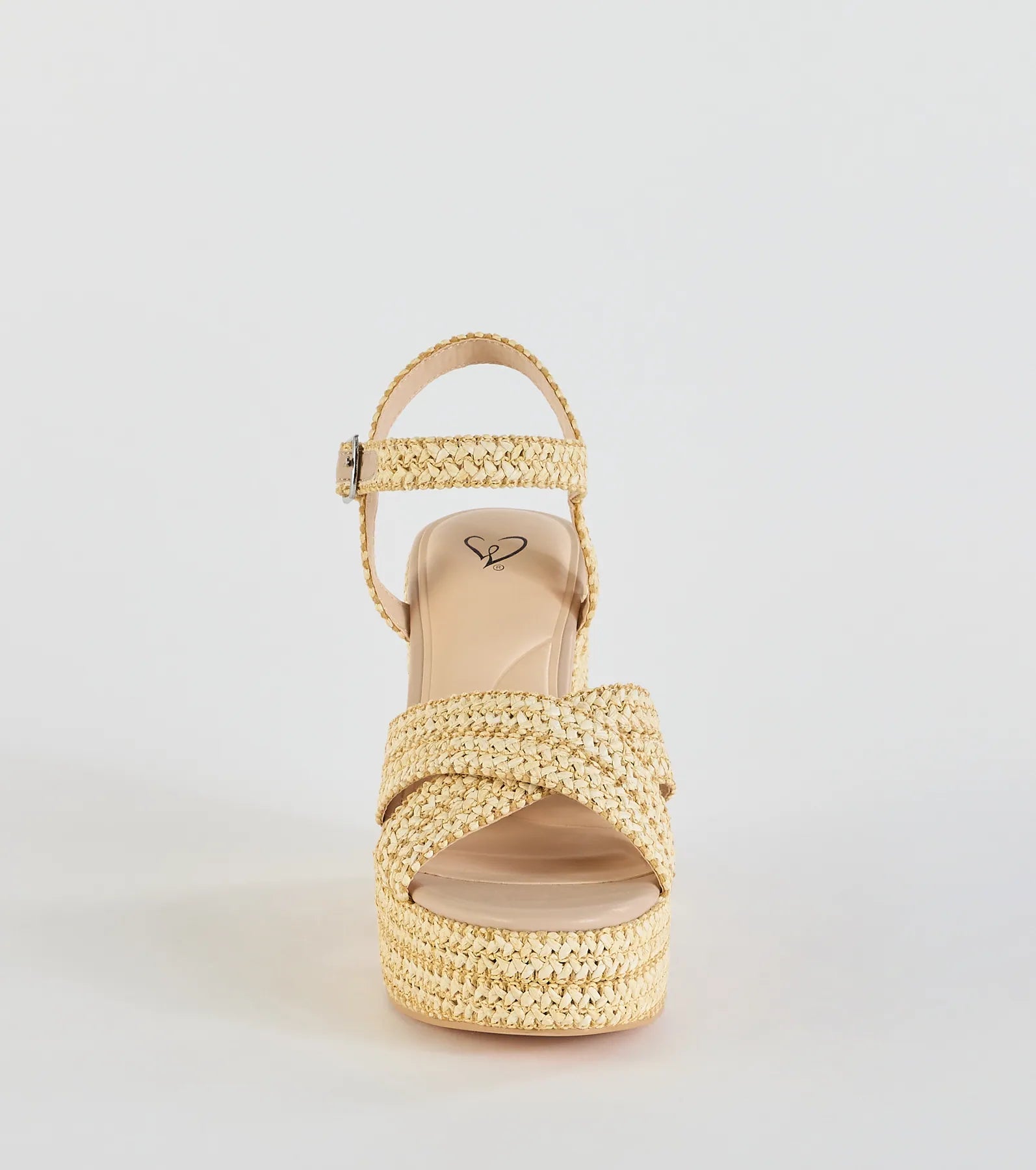 Fun In The Sun Raffia Platform Block Heels - Image 4