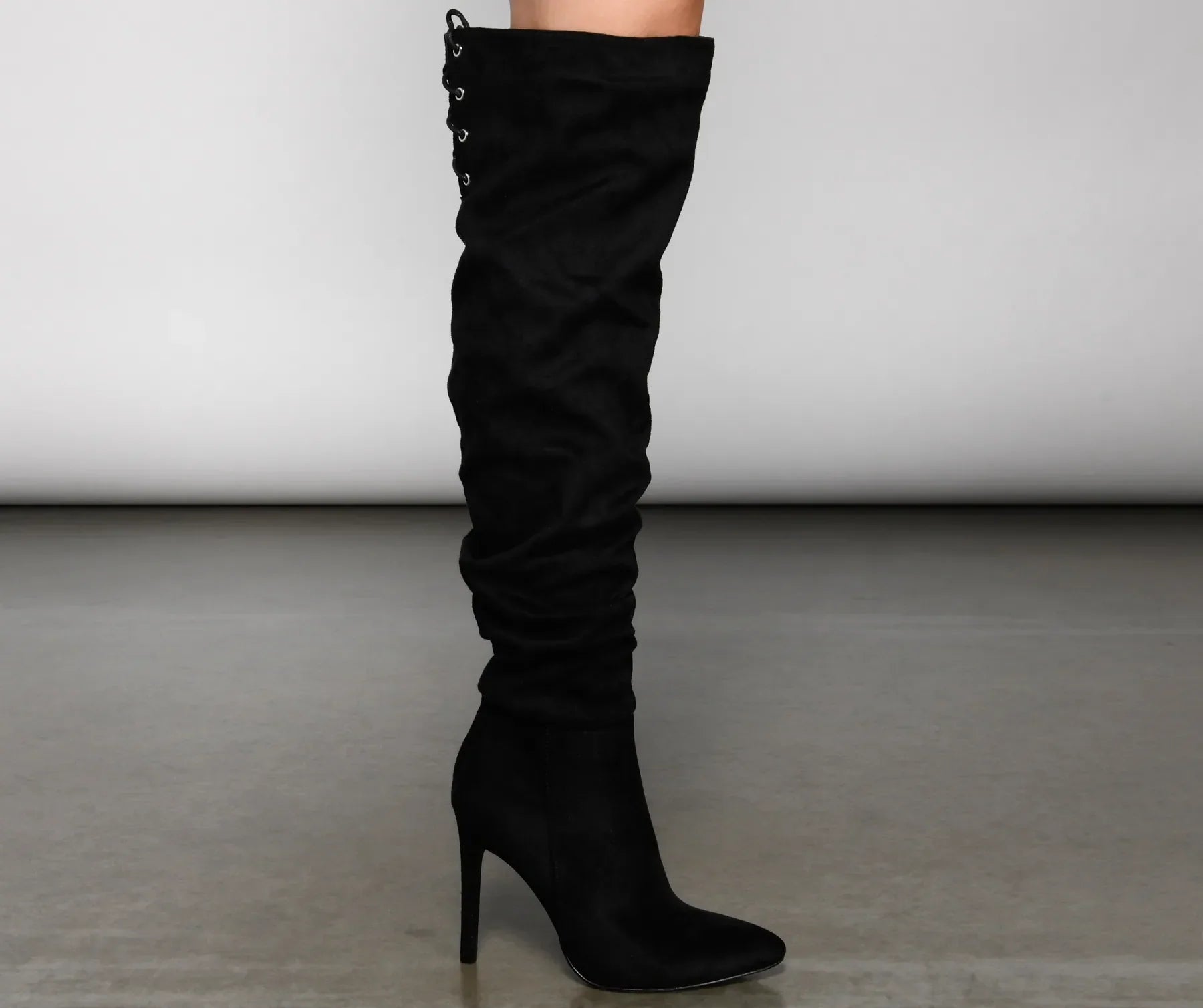 Run This Town Lace-Up Scrunched Boots - Image 4