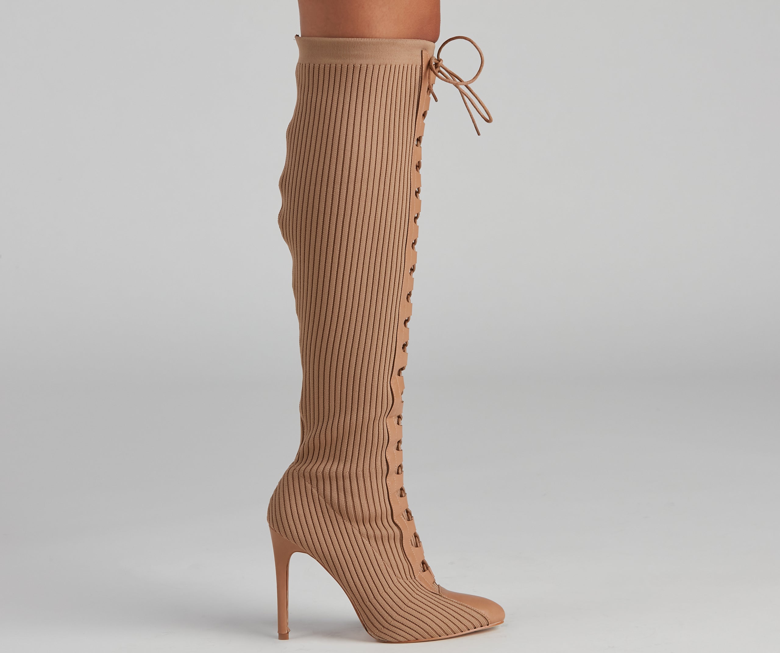 Elevated And Trendy Lace-Up Stiletto Boots - Image 3