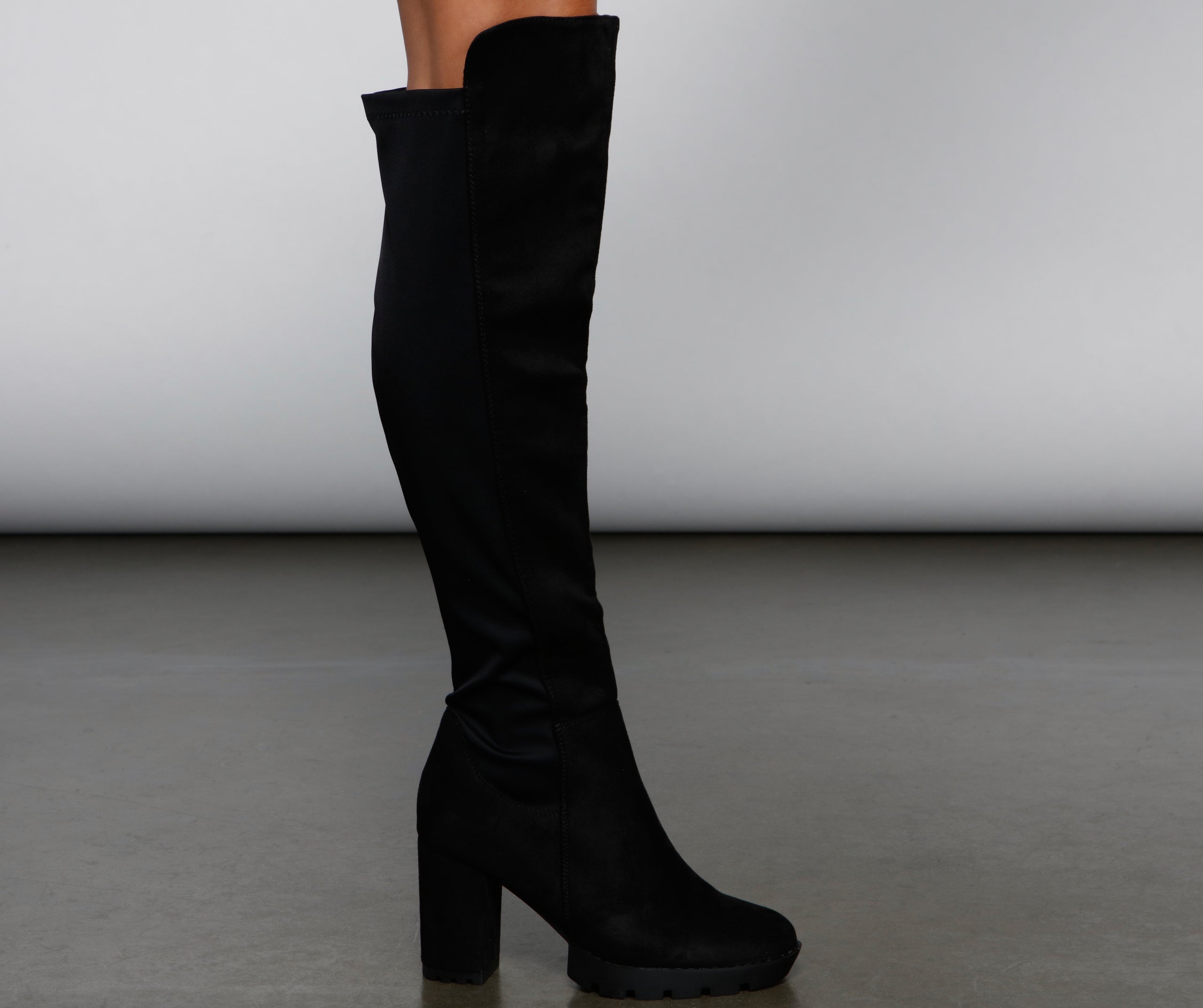 Trendsetter Knee-High Lug Boots - Image 4
