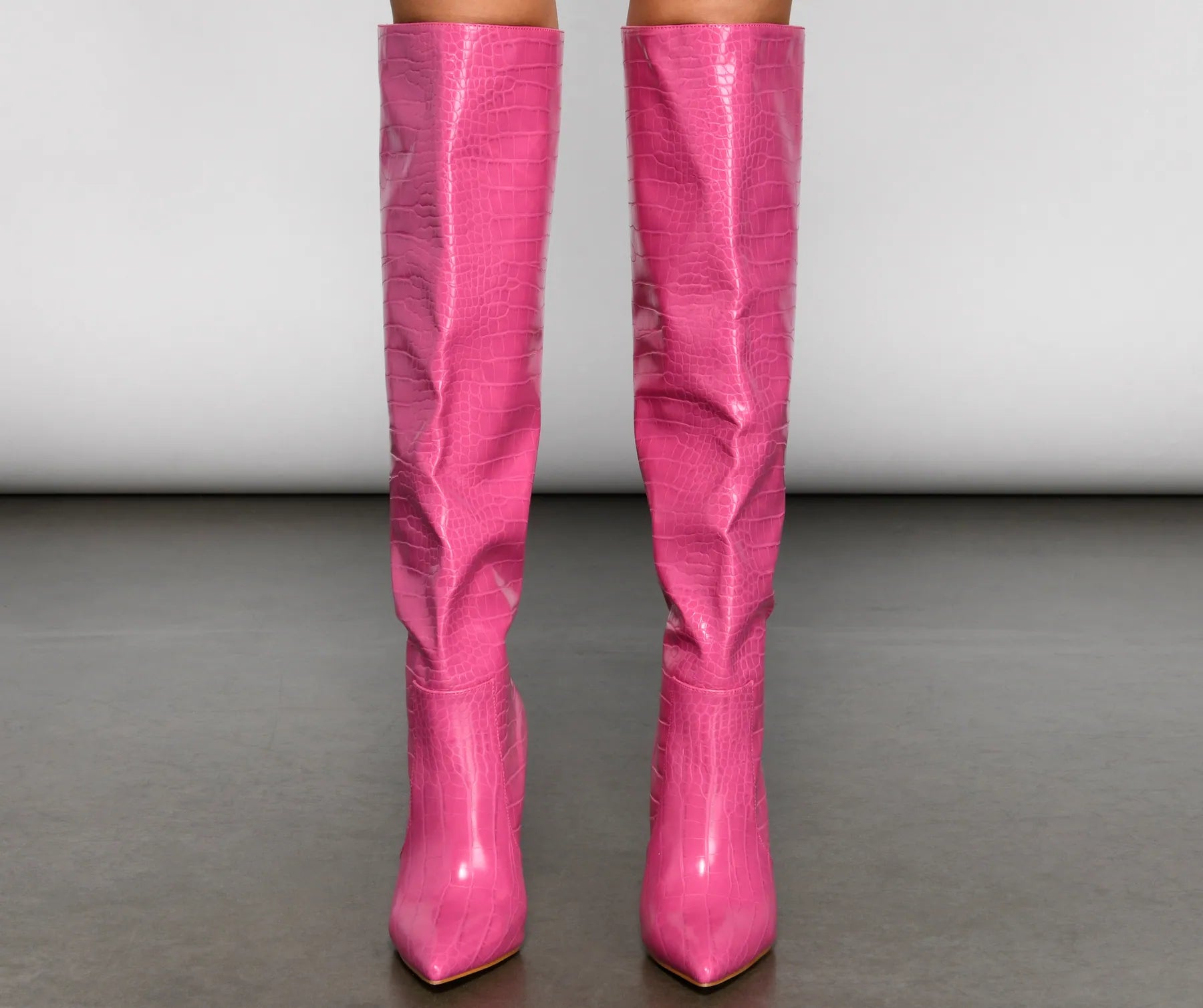 Stylish Gater Knee-High Stiletto Boots - Image 2