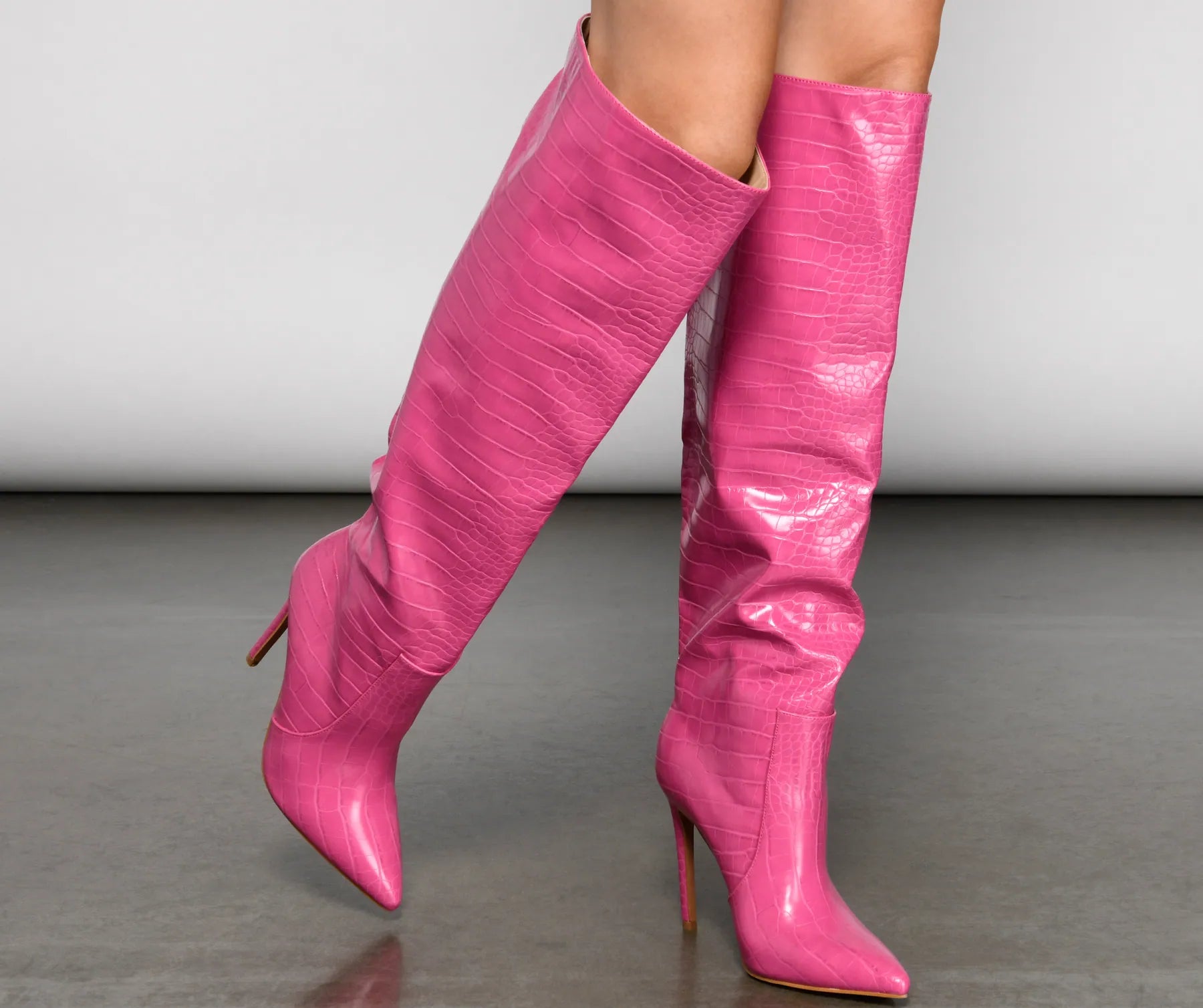 Stylish Gater Knee-High Stiletto Boots - Image 3