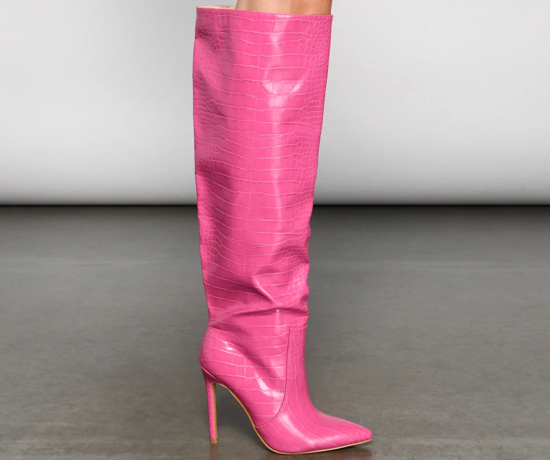 Stylish Gater Knee-High Stiletto Boots - Image 4