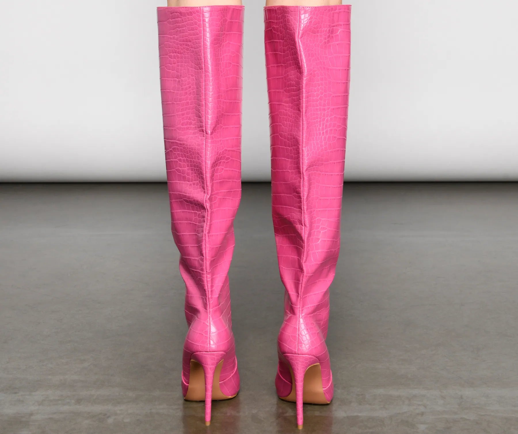 Stylish Gater Knee-High Stiletto Boots - Image 5