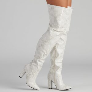 Major Sass Snake Print Faux Leather Boots