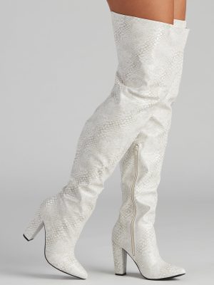 Major Sass Snake Print Faux Leather Boots