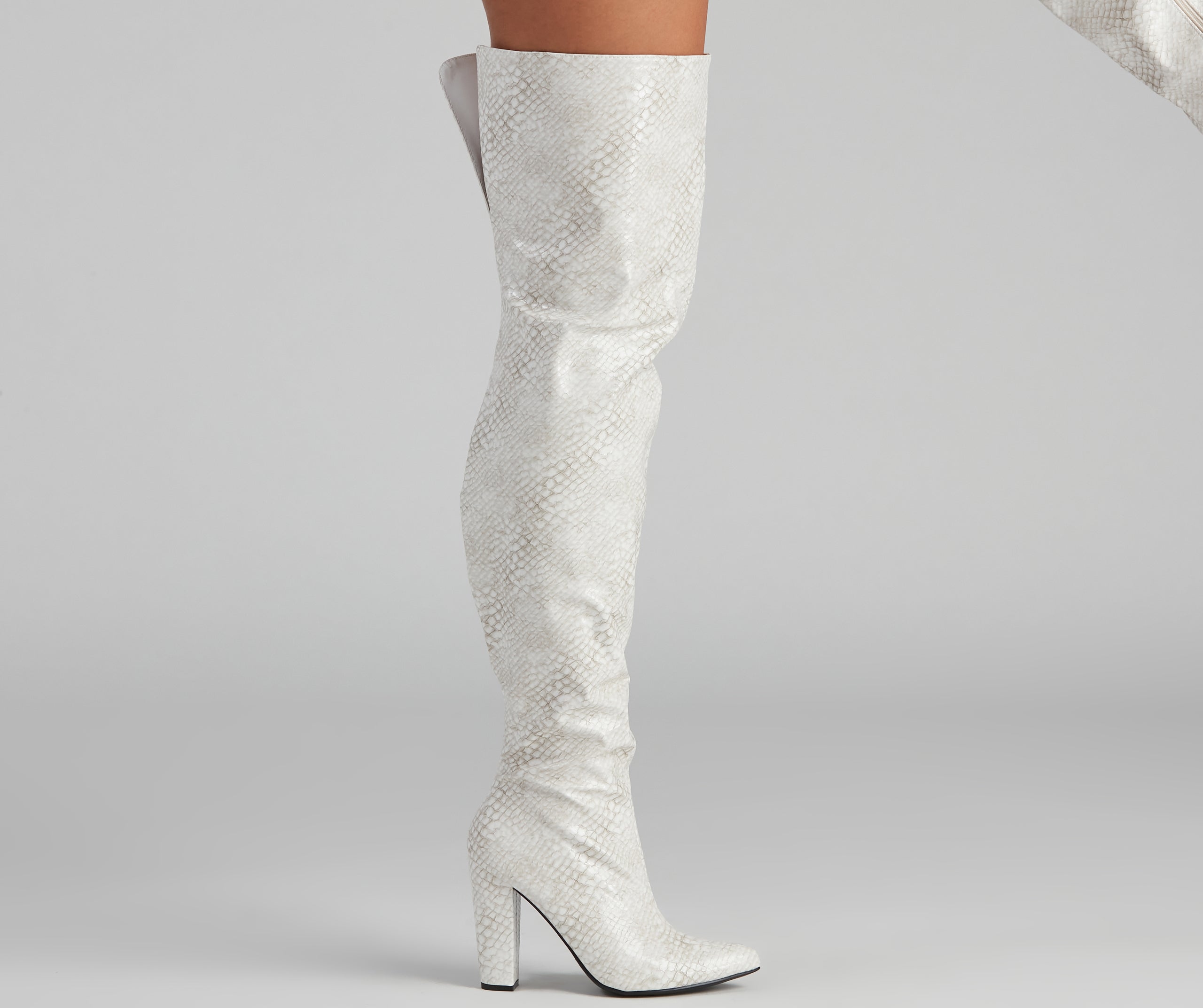 Major Sass Snake Print Faux Leather Boots - Image 3