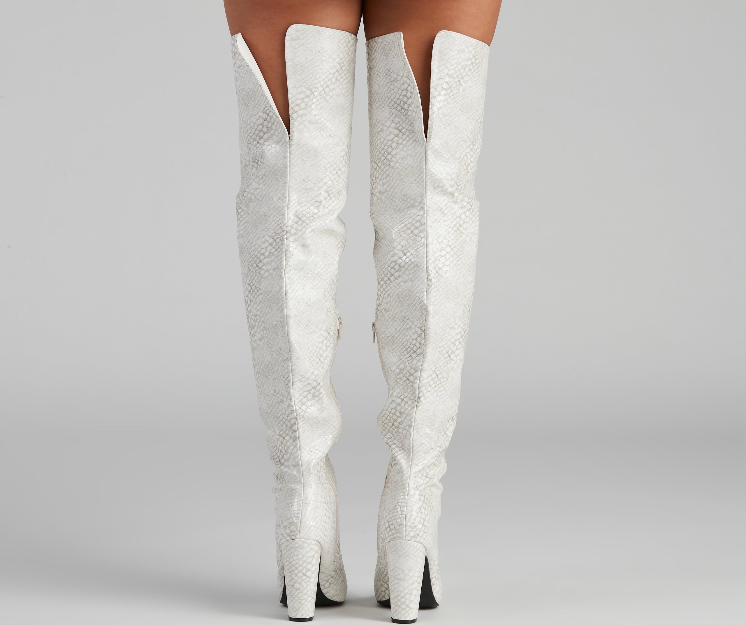 Major Sass Snake Print Faux Leather Boots - Image 4